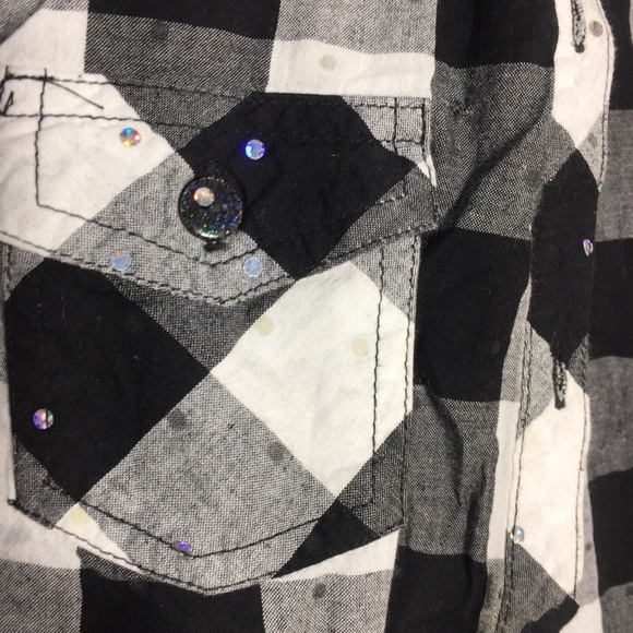 JUSTICE Girls Sparkly Plaid Shirt - Picture 4 of 5